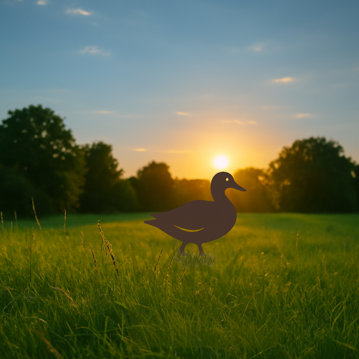 Tuinsteker QUACK van cortenstaal – Stalen Design NL