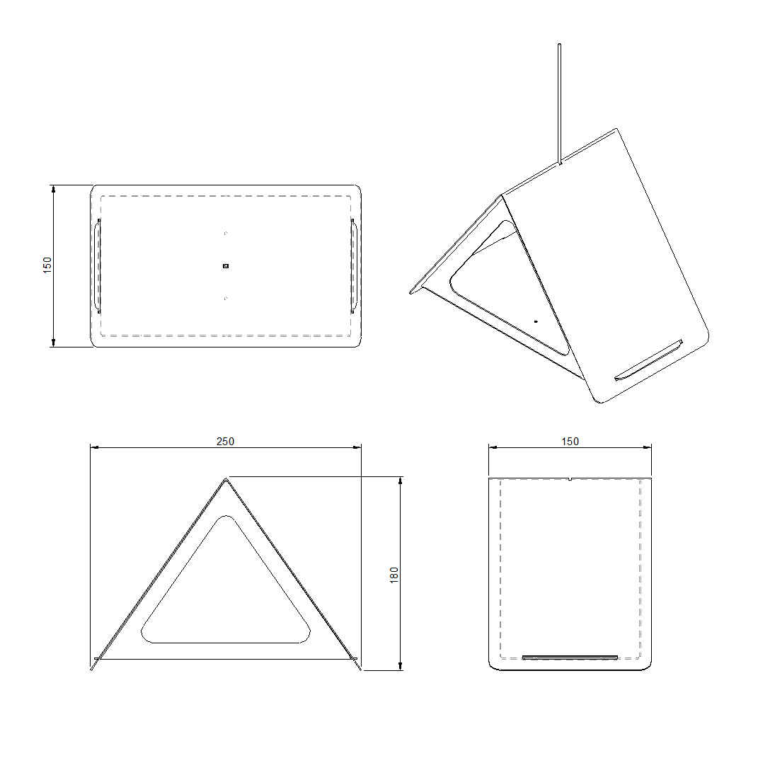 Hangend Vogelvoederhuis BETA van cortenstaal met RVS haakje en staaldraad.