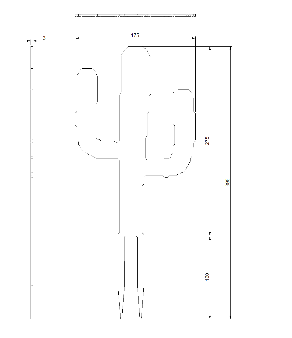 Tuinsteker CACCTUSS – cortenstalen plant cactus voor in de tuin