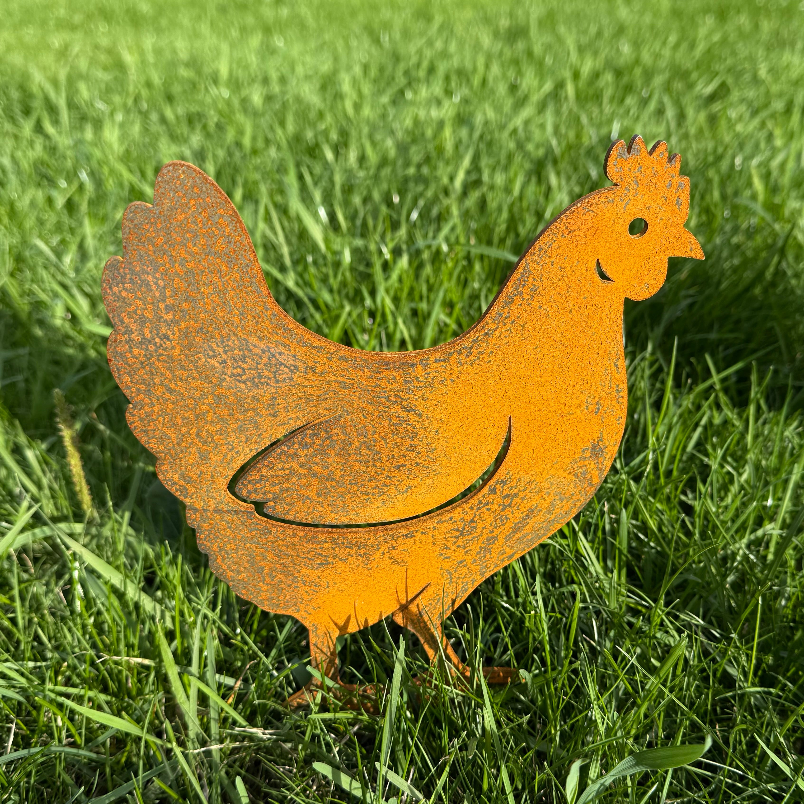 Tuinsteker KIPFAM – kippenfamilie tuinstekers van cortenstaal