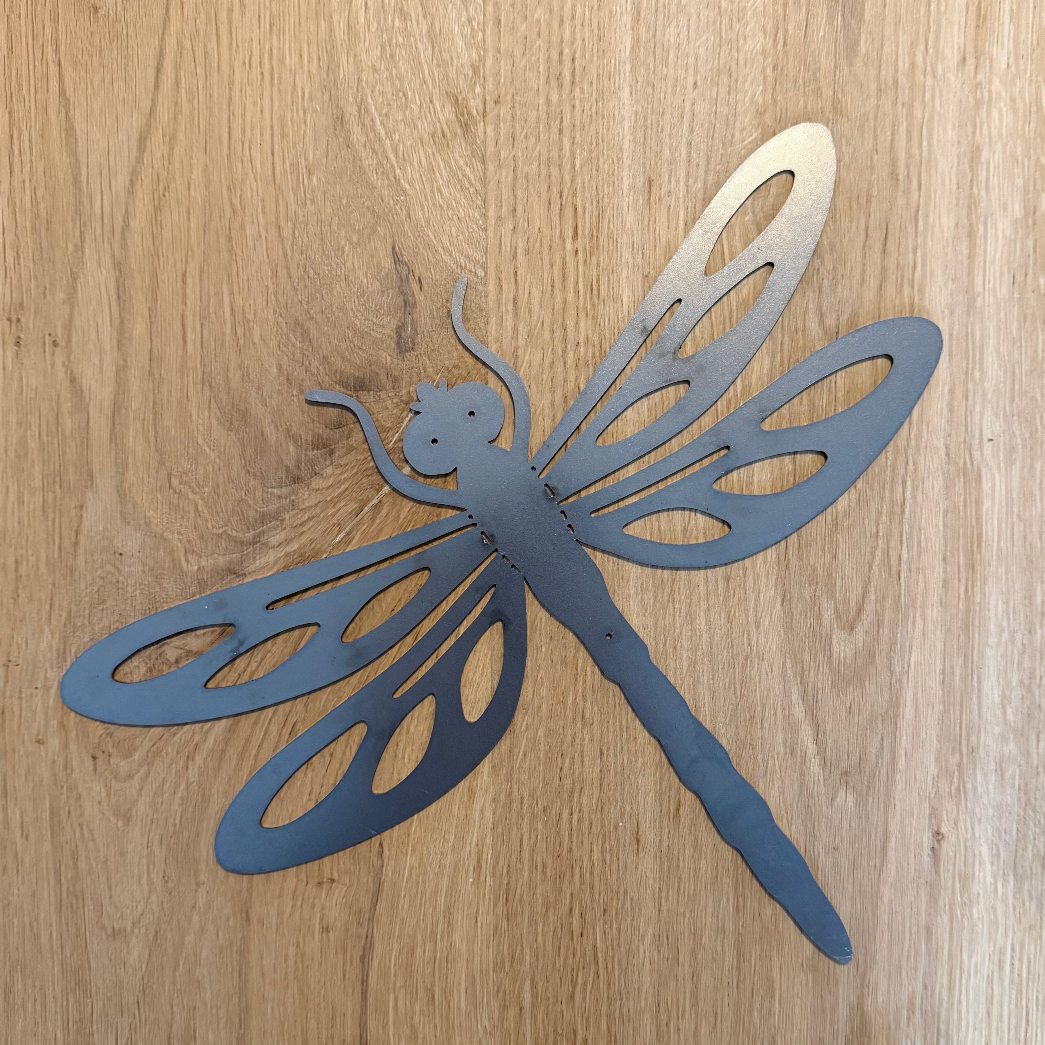 Grote cortenstalen libelle voor aan de wand, Tuinvorm DRAGONFLY van Stalen Design