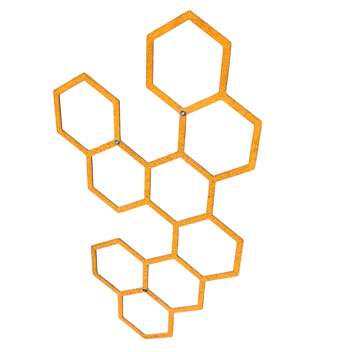 Klimplantrek HEXA van cortenstaal met hexagon motief voor klimplanten aan de buitenmuur