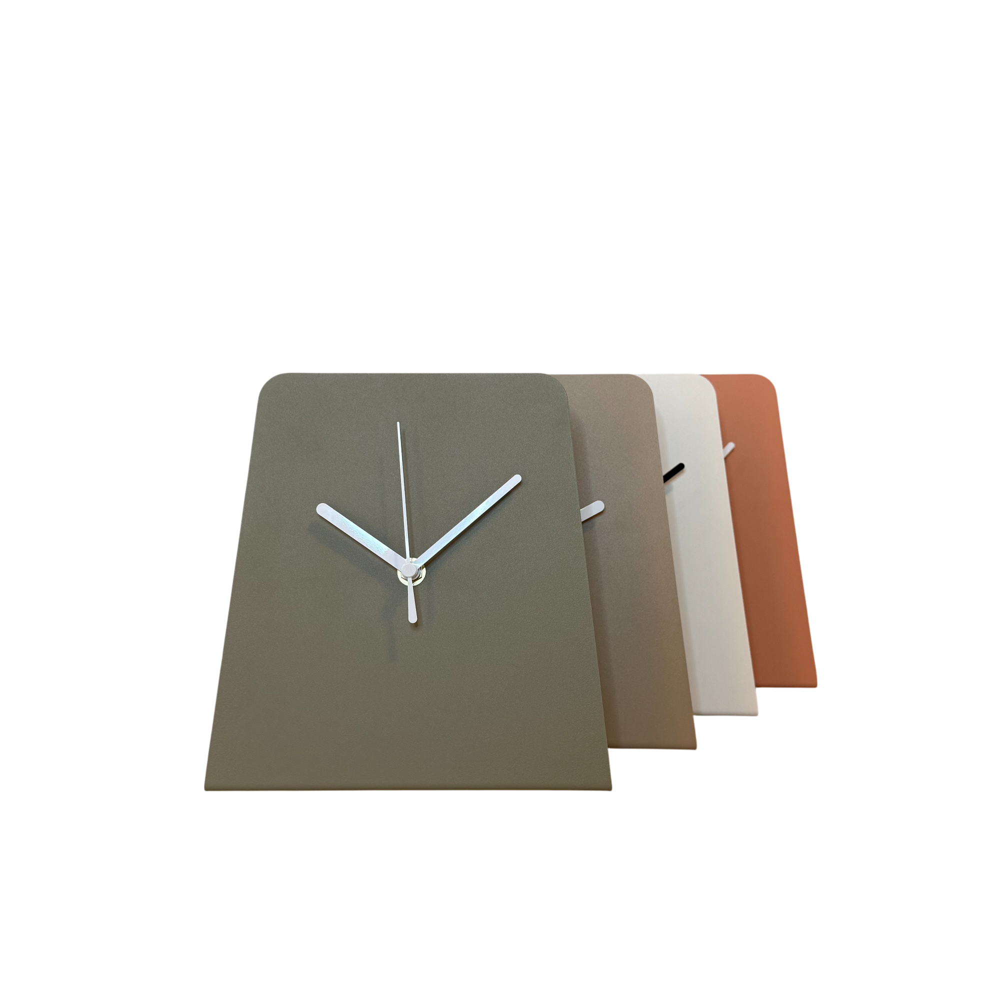 Design tafelklok TOTH van gepoedercoat staal, strak Nederlands ontwerp