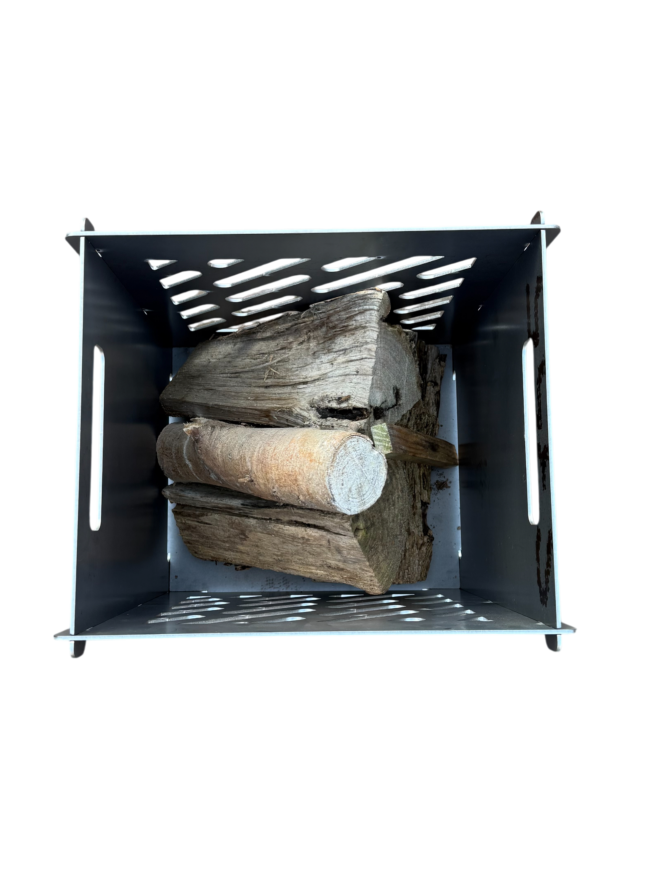 Vuurkorf FIRE van cortenstaal met roestlaag, modern design voor tuin of terras