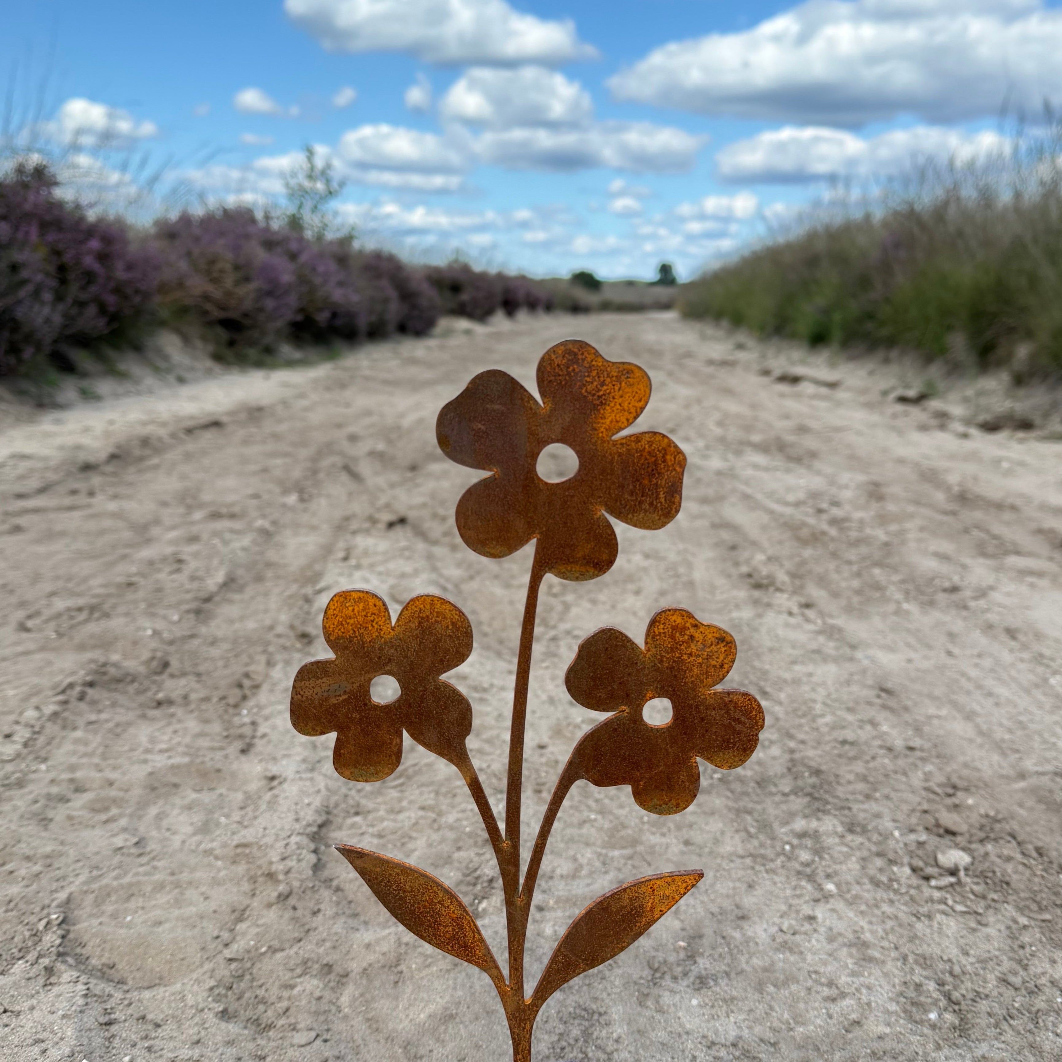 Tuinsteker FLORIFORM – cortenstalen bloemvorm voor tuinborder