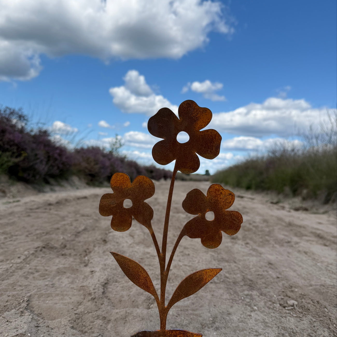 Tuinsteker FLORIFORM – cortenstalen bloemvorm voor tuinborder