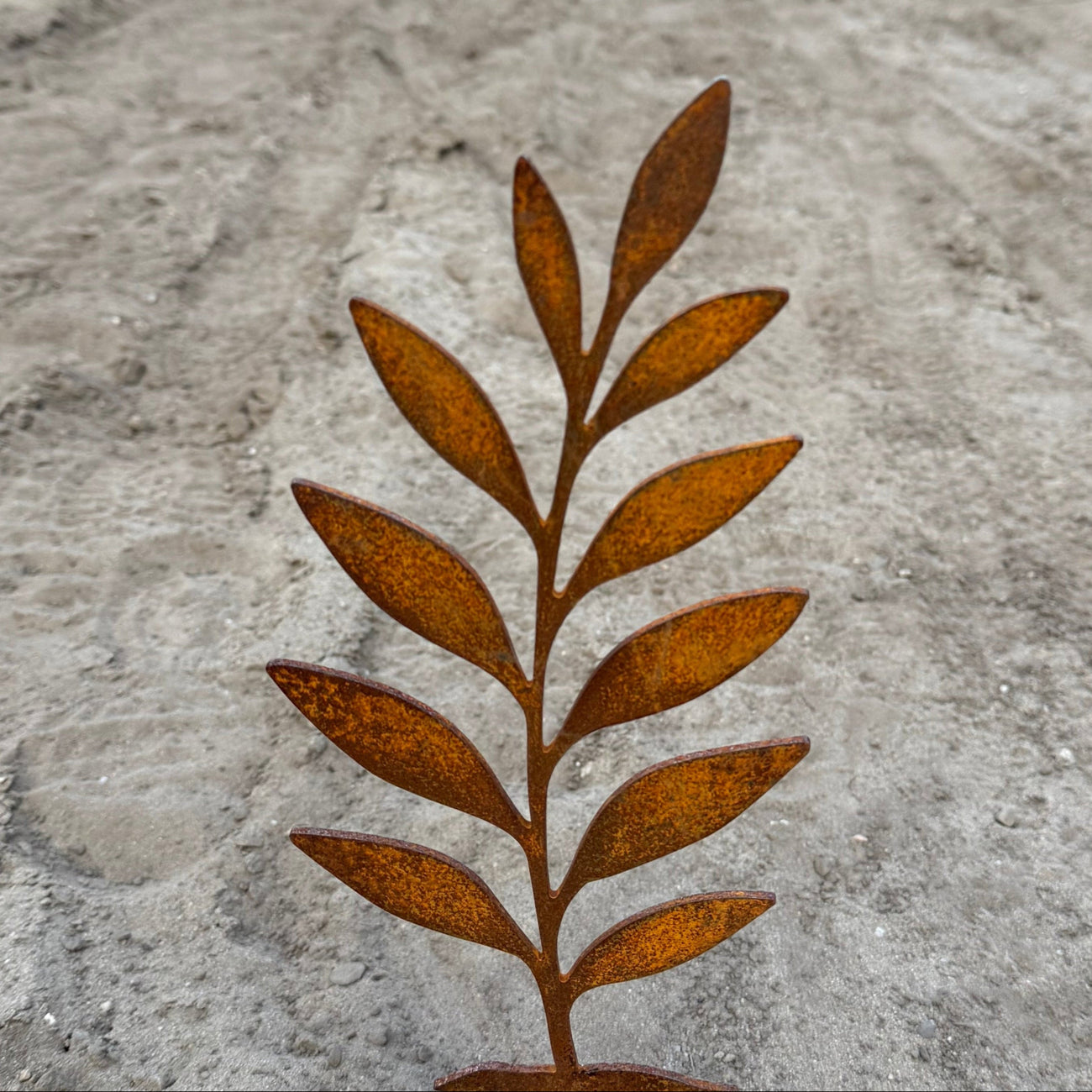 Tuinvorm BUDSHAPE – cortenstalen varenvormige tuinvorm met grondpin