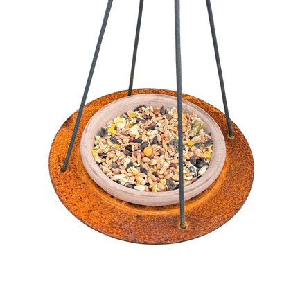 Vogelvoederschaal XENITH – hangend drinkbakje voor vogels met terracotta schaaltje