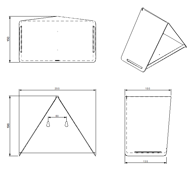 Vogelvoederhuis METEOR – corten wandvoederhuis met montage set