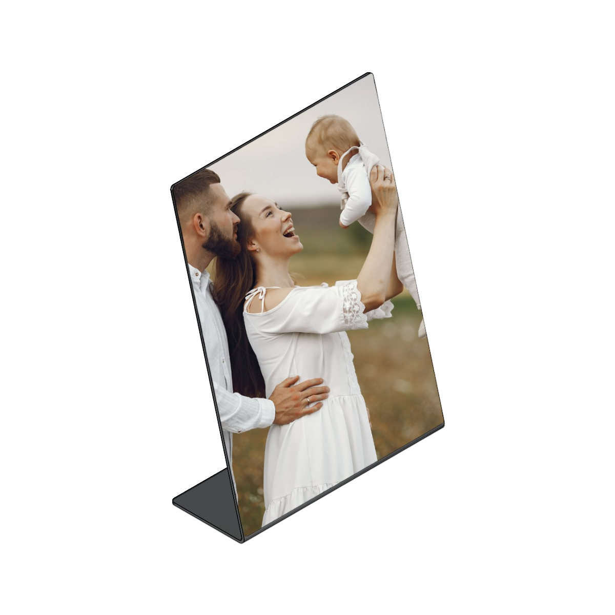 Fotoplaat PORTRAIT van 2 mm aluminium, staand fotopaneel voor portretfoto’s met UV-print op maat, robuuste moderne look