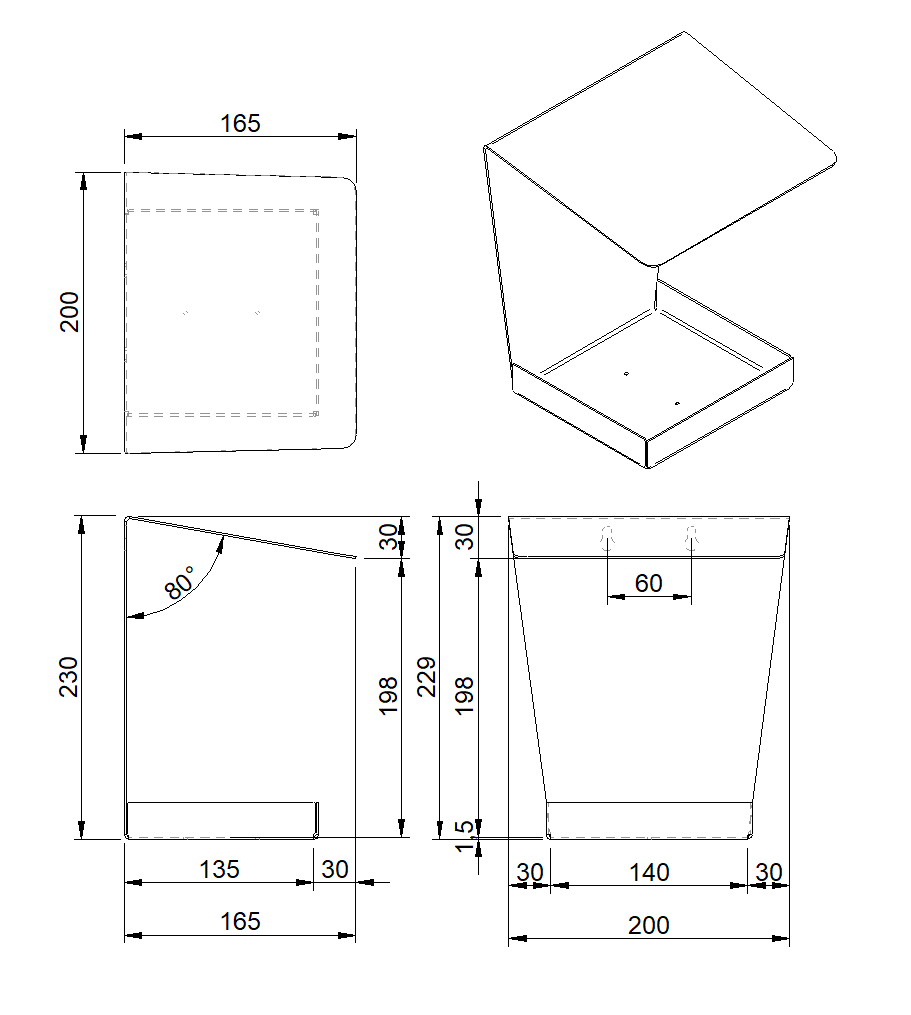 Vogelvoederhuis ULTRA – wandvoederhuis met lessenaarsdak