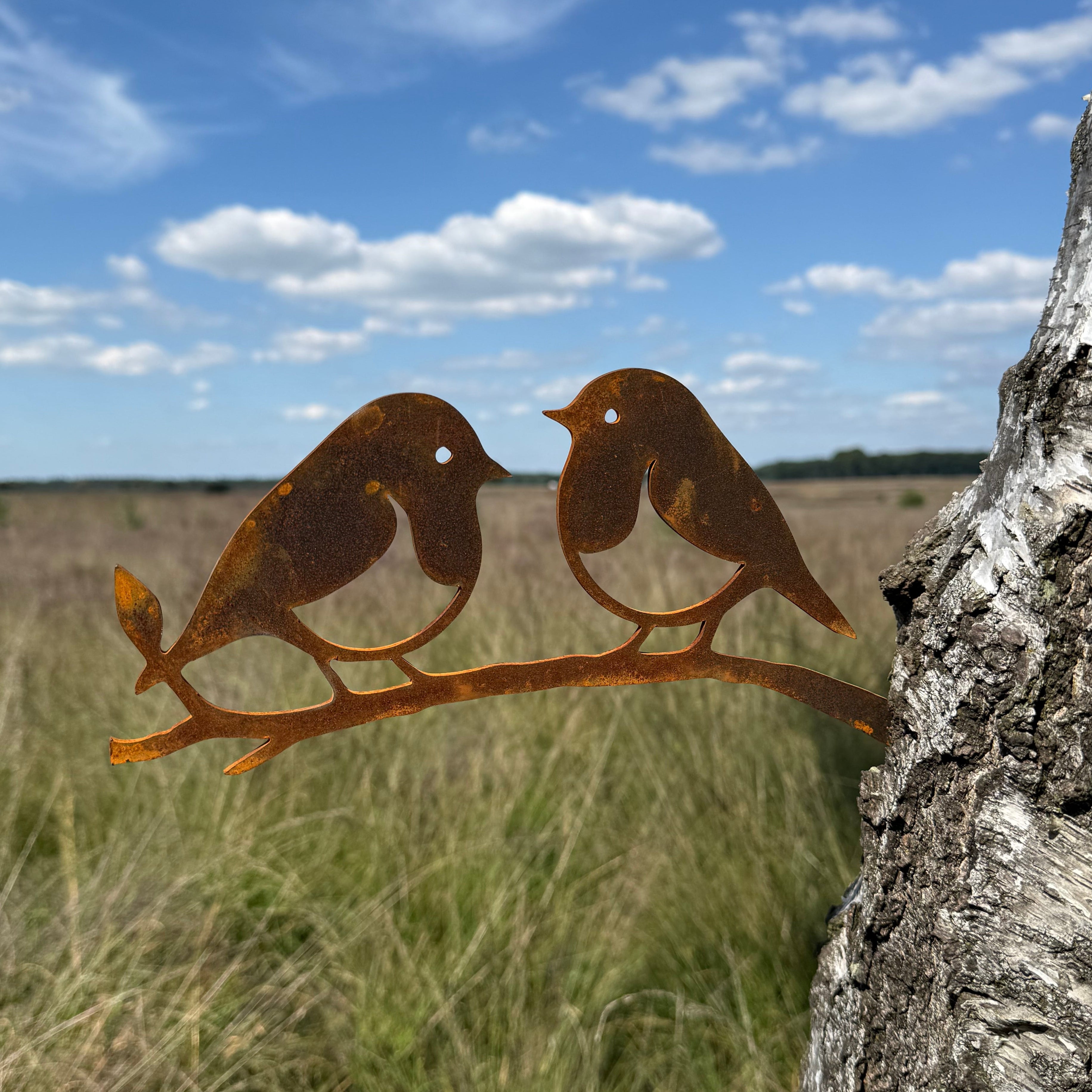 Tuinvorm RUDDOCK – cortenstalen boomdecoratie met vogelvormen