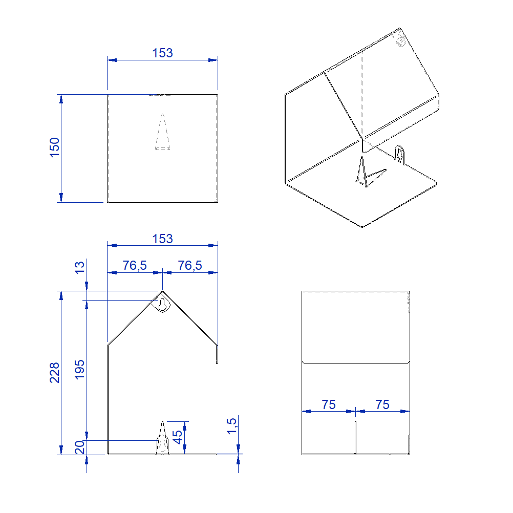 Vogelvoederhuis BITE – wandvoederhuisje met appelpin, vierkant model