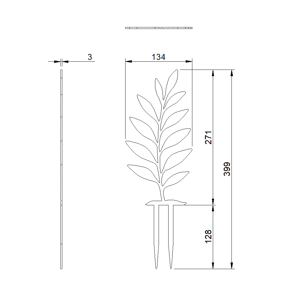 Tuinvorm BUDSHAPE – cortenstalen varenvormige tuinvorm met grondpin