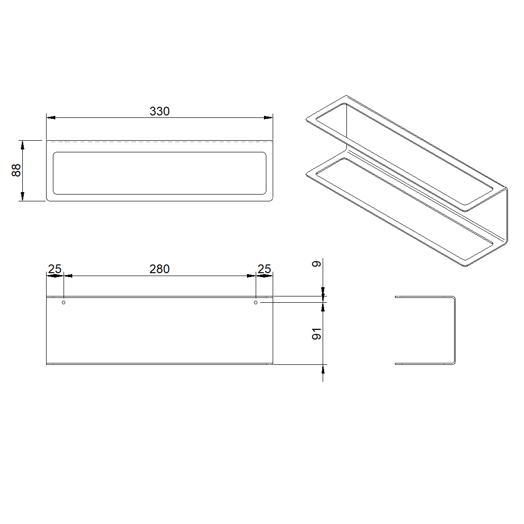 Wijnrek DUOVINO – wandmodel wijnrek voor 2 flessen met RVS bevestiging