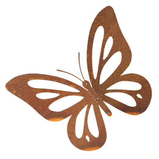 Tuinvorm POKAM – grote wandvlinder van cortenstaal met buigbare vleugels