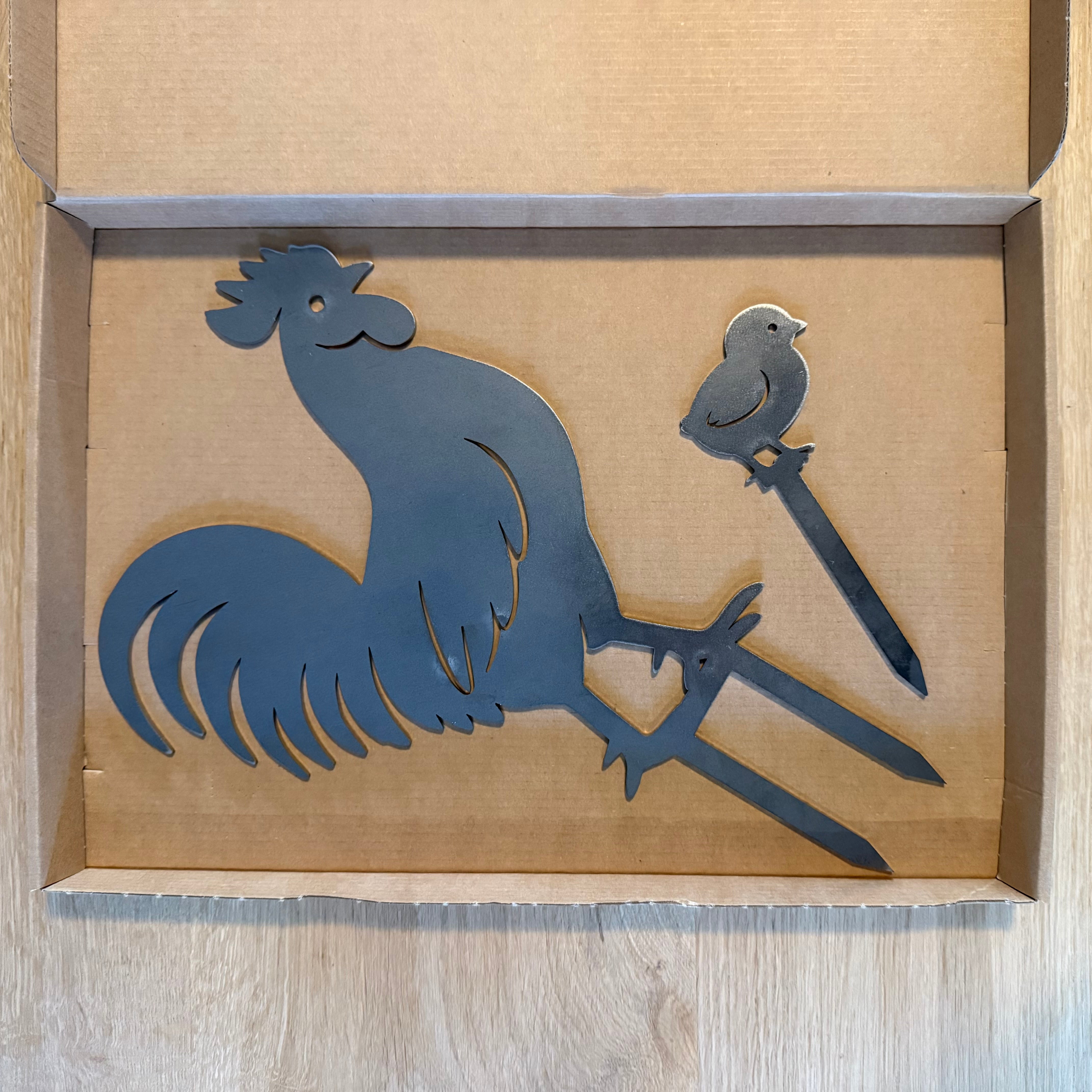 Tuinsteker KIPFAM – kippenfamilie tuinstekers van cortenstaal