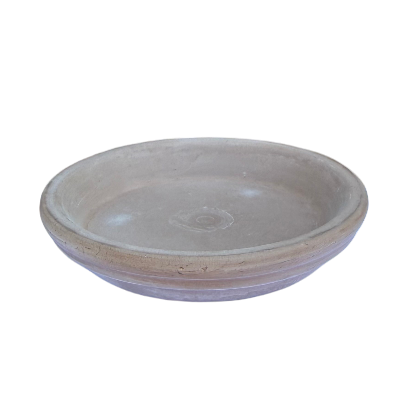 Zandkleurige terracotta voederschaal SAND van Stalen Design, 11 cm, voor vogelvoer of water in tuin of op balkon.