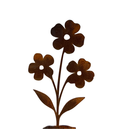 Tuinsteker FLORIFORM – cortenstalen bloemvorm voor tuinborder