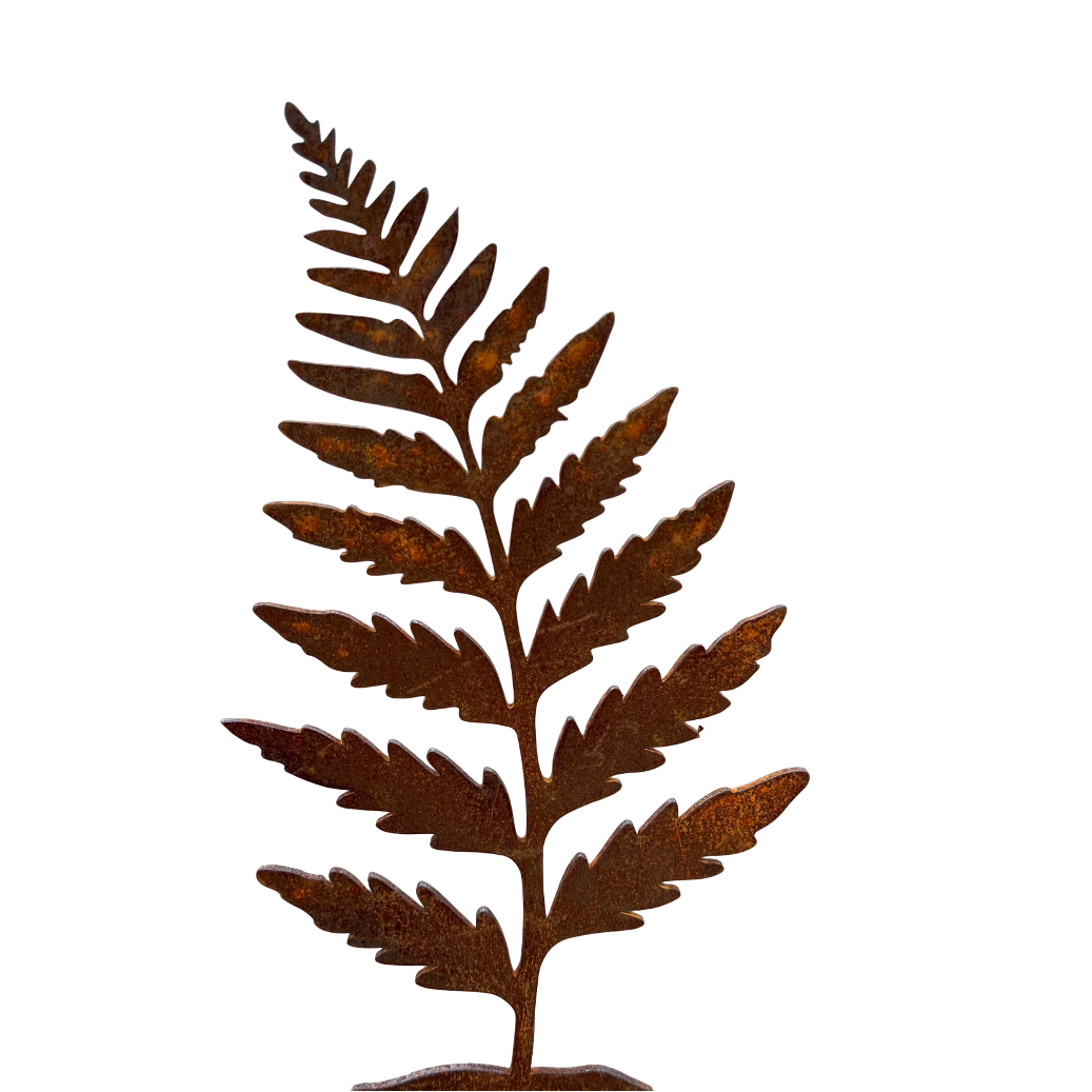 Tuinsteker NATURALIS – varenblad-vormige corten tuinsteker